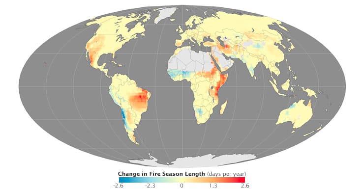 NASA: CLIMATE CHANGE CAUSING FIRE SEASONS TO GET LONGER, MORE FREQUENT 2